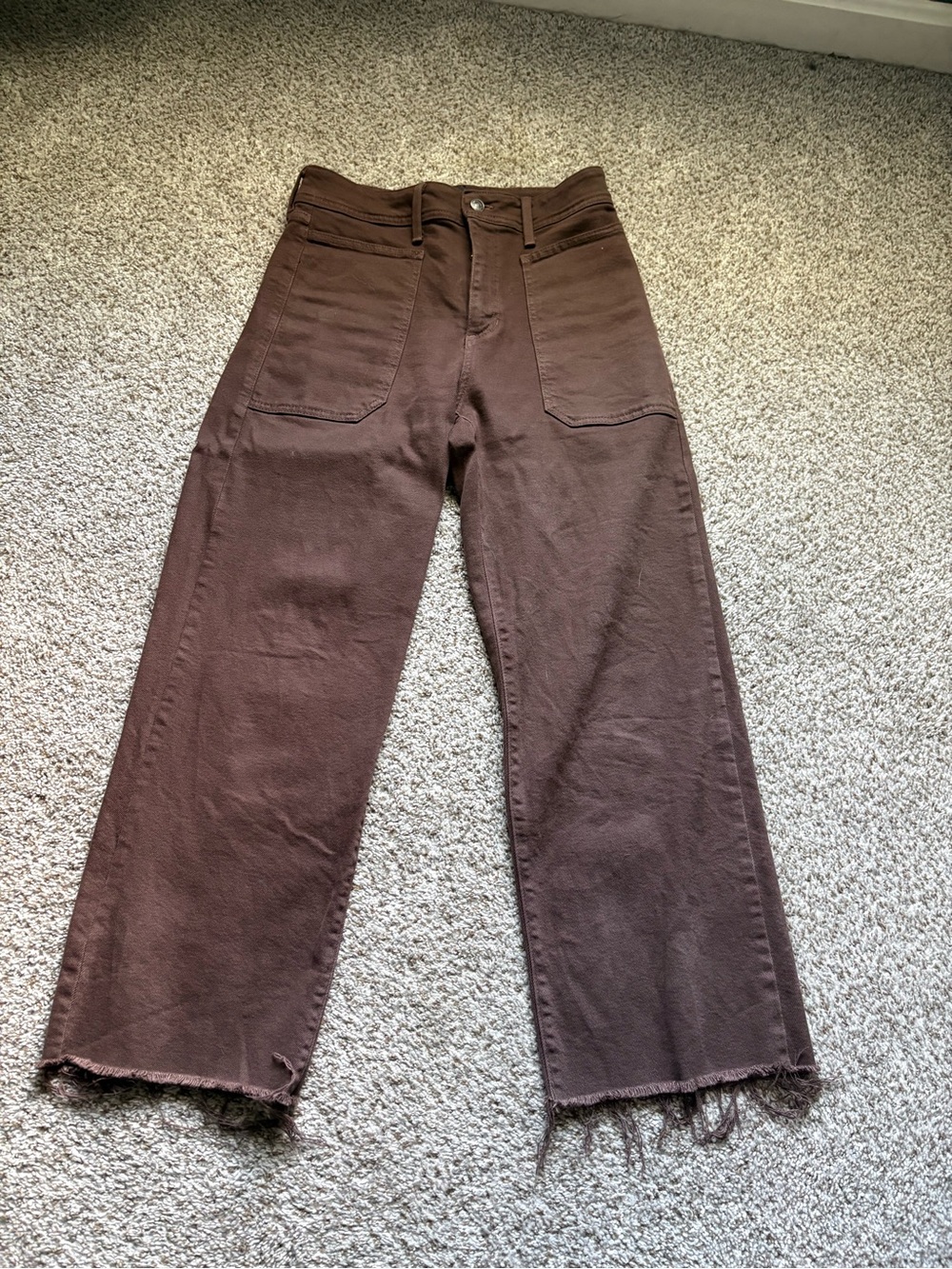 Just Black Wide Leg High-Rise Jeans in Deep Brown
